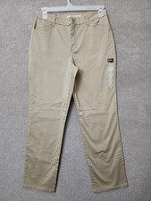 Lee Relaxed Fit All Day Straight Leg Pants Womens 12 Tan Stretch NEW