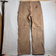 Carhartt B11 BRN Washed Duck Work Dungaree Pants Mens 36x34 (33) Made in USA