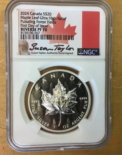 2025 $20 Canada MapleLeaf Ultra High Relief 1st Day NGC PF70 Rev SUSAN TAYLOR W4