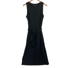 Banana Republic Size M Black Sleeveless Tie Waist Shift Dress Women's Career