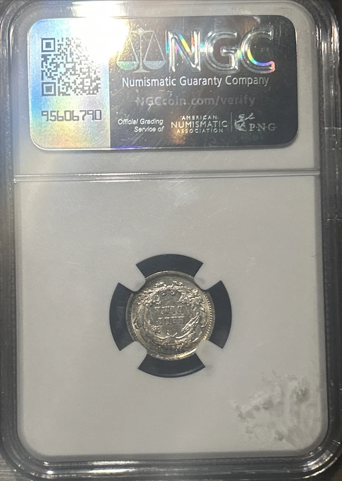 1862 Liberty Seated Silver Half Dime, Civil War Date, Nice Rim Toning, NGC AU58 - Image 2 of 4