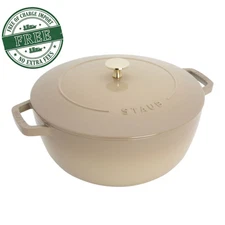 NEW! Staub Cast Iron 5.25 qt, Essential French Oven, Sesame Oven safe to 500°F