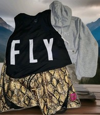 Women's Nike FLY Outfit 3-piece; Shorts, Tank Top Hoodie Size Medium