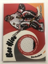 Jocelyn Thibault 2003-04 UD Bee Hive GAME USED 2CLR JERSEY PATCH BLACKHAWKS SP