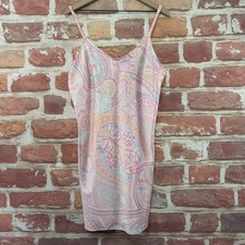 Ralph Lauren Chemise Slip Dress Womens M Multicolor Boho Floral Satin Lingerie