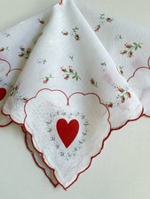 Gorgeous New Valentine Hearts Hankie Handkerchief - Lacy Hearts  Sweet Scallop