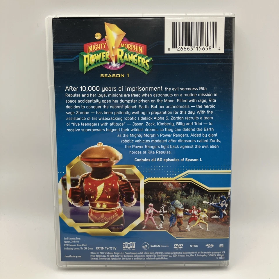 Mighty Morphin Power Rangers The Complete First Season DVD 6 Disc All 60 Episode Foto 2 de 4