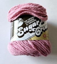1 Skein Sugar 'n Cream Yarn Cotton Rose Pink 2.5 oz