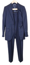SUITSUPPLY Lazio Men Suit UK36L Single-Breasted Pure Wool Blue 2 Piece