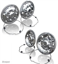 17.5" Polished Stainless Front & Rear Wheel Trims For Truck Bus Coach Sleeves