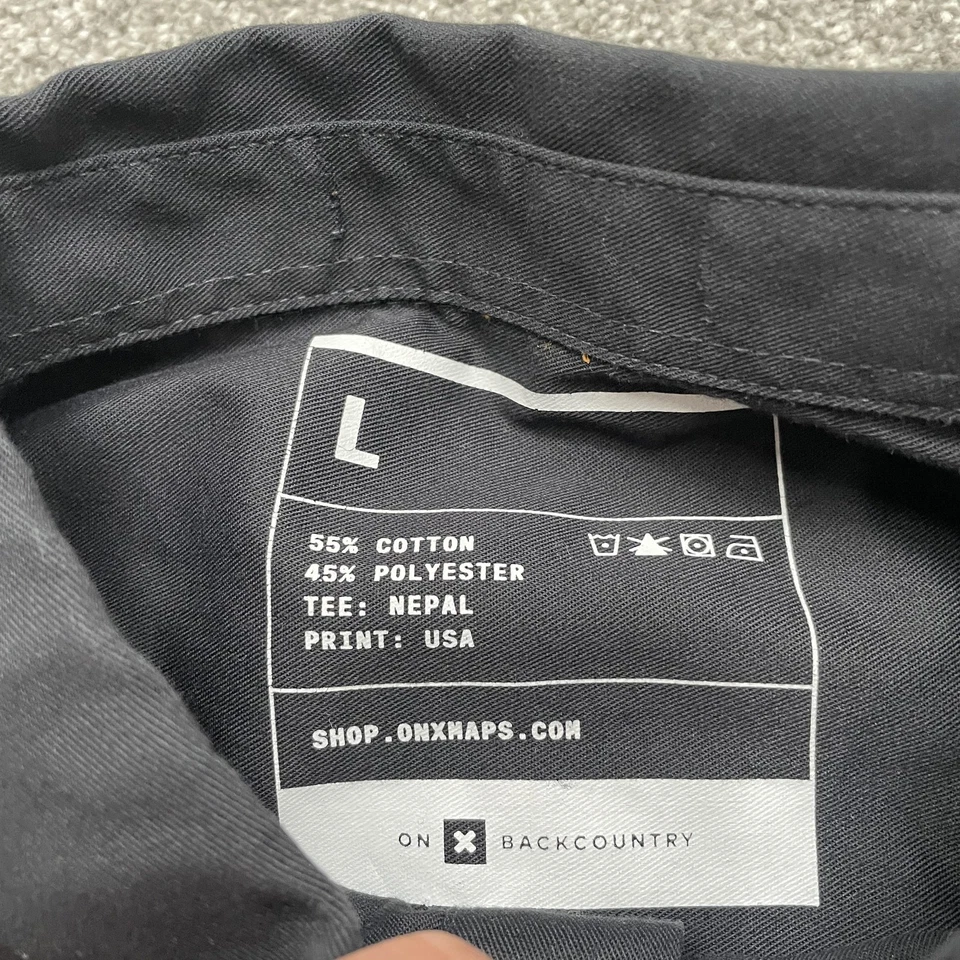 OnX Backcountry Shirt Mens Large Black Short Sleeve Button Down Hiking Graphic - Image 4 of 4