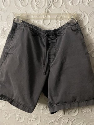 Vans Men's Drawstring Elastic Waist Pockets Solid Gray Flat Front Casual Shorts