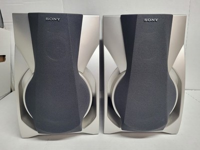 Pair of SONY SS-J50 Ohm Bookshelf Speakers Gray With Black Grills