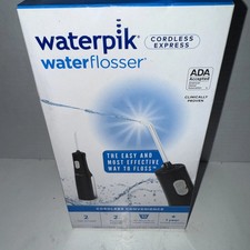 NOWY Waterpik Bezprzewodowy flosser wodny Express, Czarny, WF-02W022, Przenośny 2 USTAWIENIA,