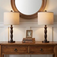 BOBOMOMO 20.5" Classic Table Lamps Set of 2, Farmhouse Nightstand Lamps with ...