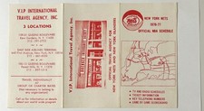 NBA 1976-77 NEW JERSEY NETS  pocket schedule V.I.P. TRAVEL AGENCY