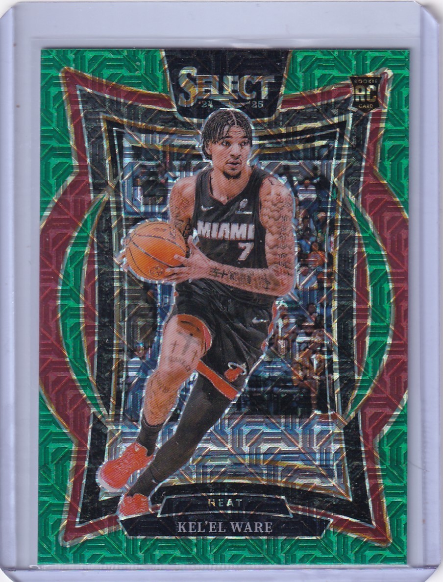 2024-25 Panini Select - Concourse Kel'el Ware #66 Green Mojo Prizm (RC)