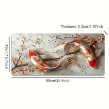  Large Vibrant Koi Fish Mouse Pad Large Rectangular Mouse Pad with Vibrant Koi