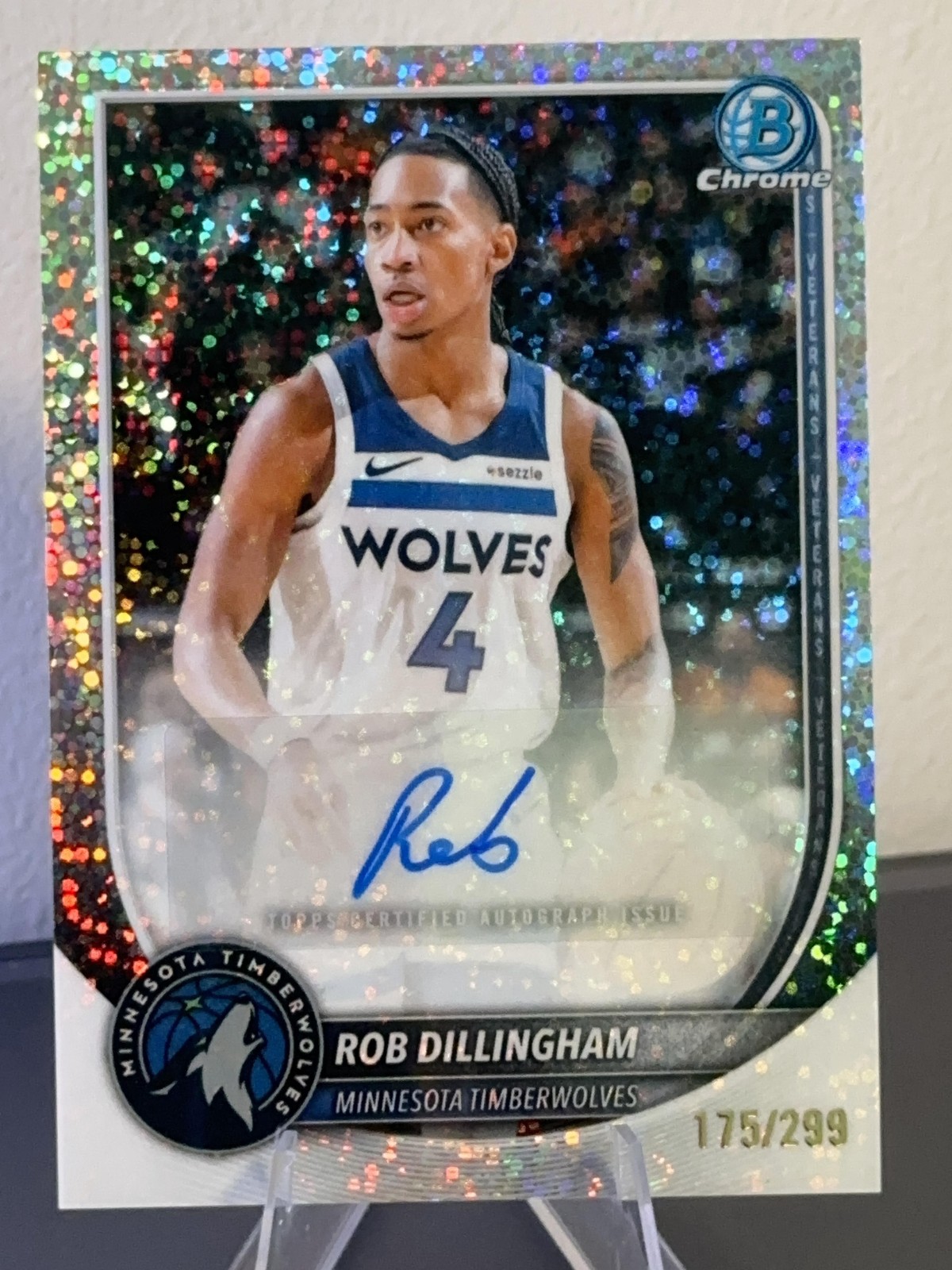 Rob Dillingham 2025-26 Bowman Chrome Speckle Refractor Auto /299 #BCA-RD