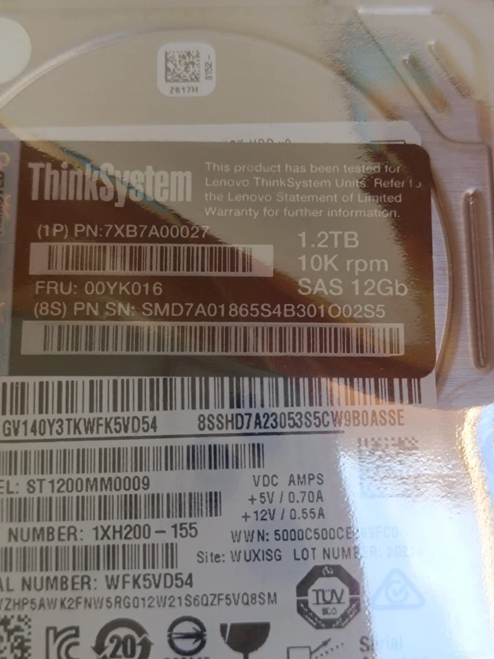 LENOVO 00YK016 - ThinkSystem SFF 1.2TB 10K SAS 12G Hot Swap 512n HDD_0,24_6 - Bild 3 von 4