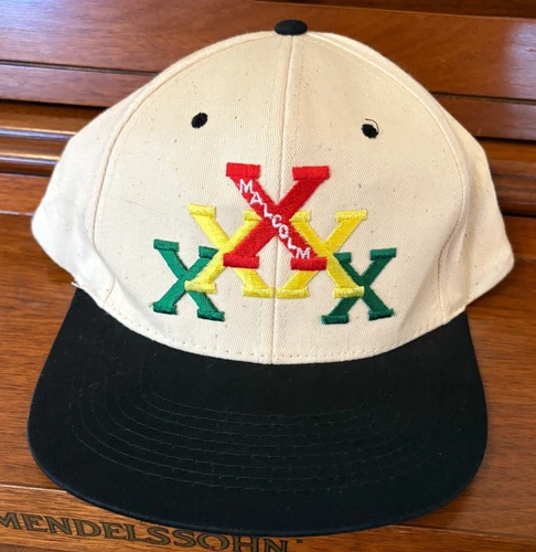 Vintage Malcolm X Snapback Hat 90s King's Cap Embroidery Rapper Style