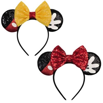 FANYITY Mouse Costume Ears,2 Pcs Mouse Ears Headbands for Girls and Women Par...