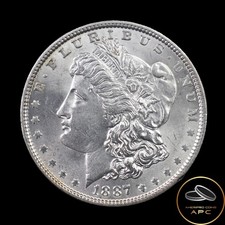 1887 BU Morgan Dollar 90% Silver Combined Shipping Slight Edge Toning Beauty++