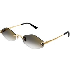 CARTIER Panthere De Cartier Sunglasses CT0433S 001 Gold Grey Lens AUTHENTIC