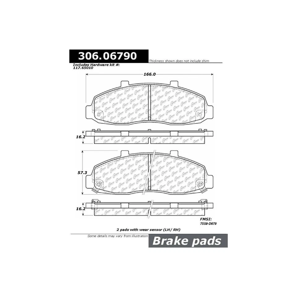 Комплект передних дисковых тормозных колодок Centric Parts дисковый тормоз ротор для Ford F-150 1997-2003 годов выпуска - Изображение 4 из 4