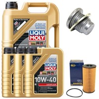 MotoröL Filter Set 10W-40 Liqui Moly 8 Liter + Schraube FüR Opel Movano 2.5 Dti