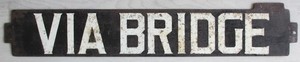 Vintage New York Subway BMT Train Metal Destination Sign Via Bridge NYC