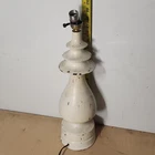 Vintage 50s MCM Sculptural Tiered Metal Lamp Base Atomic Space Age Project Lamp