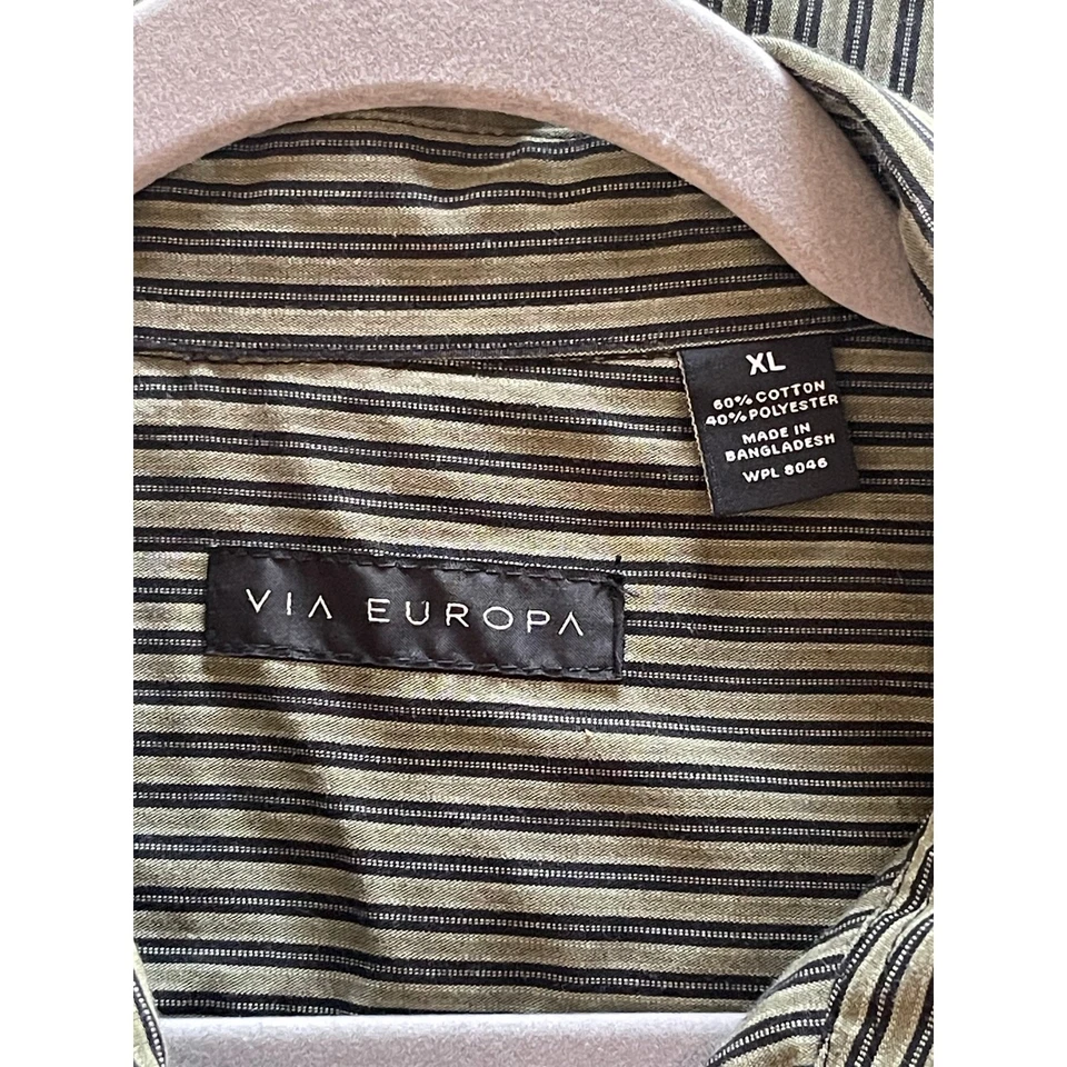 Camisa con botones a rayas Via Europa XL para hombre Foto 4 de 4