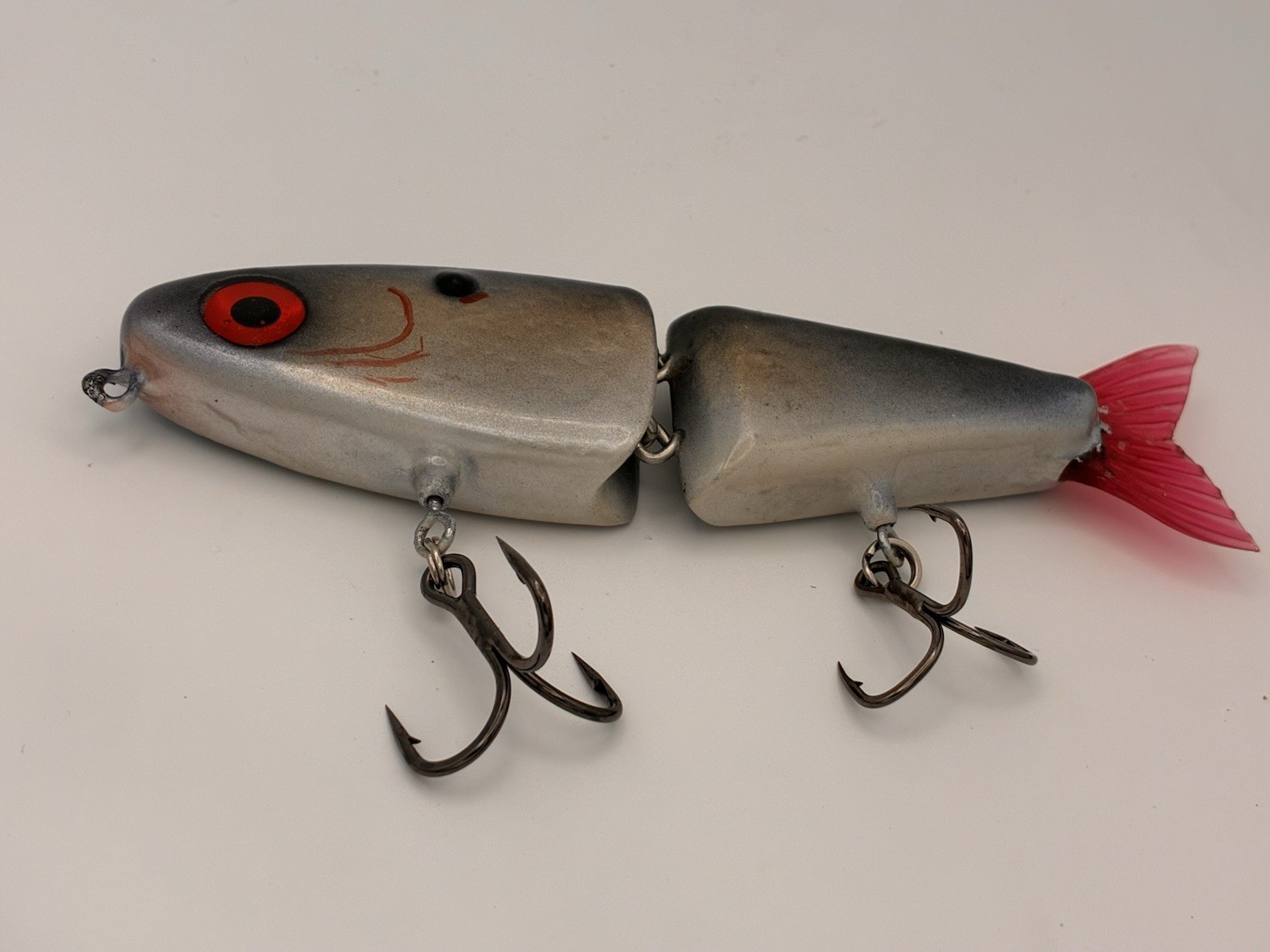 Glider Swimbait In Red Eye Shad Pattern, Slow Sinking Wide Glide, Handmade Wood - Image 3