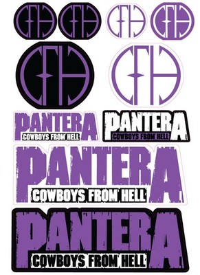Pantera stickers Pantera Cowboys From Hell Trash Metal Band decal Laminat PURPLE