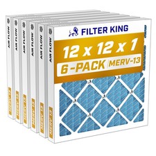 Filter King 12x12x1 Air Filter MERV 13, AC Furnace Filters 6-Pack 
