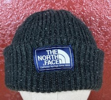 The North Face Box Logo Cuffed Knitted Beanie Charcoal/Black Adult OSFM