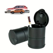 Auto Car Ashtray Ash Holder Cigarette Cup with LED Light Lid Portable Detachable