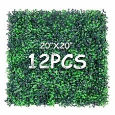 12 Pieces 20” X 20” (33.3 Sq.Ft) Artificial Hedge Boxwood Panels UV Protected...