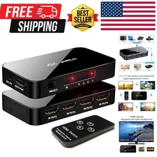 HDMI Switch 4X1, 4K Ultra HD HDMI Switcher 4 in 1 Out Support HDMI 2.0 HDCP 2...