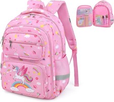 Girls Unicorn Backpack Large School Bookbag Pink Elementary Middle School New