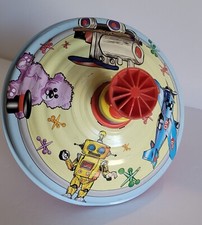 Vintage Metal Tin Toy Top - Robot Airplane Train Looks Lorenz Zirndorf