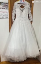 Morilee White Corset Ball Gown Wedding Dress