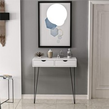 Arya Wall Mounted Console Dressing Table - White Black