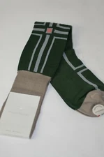 VK Nagrani Men's Dress Socks One Size Cotton Blend Green Cross Italy NWT Cool