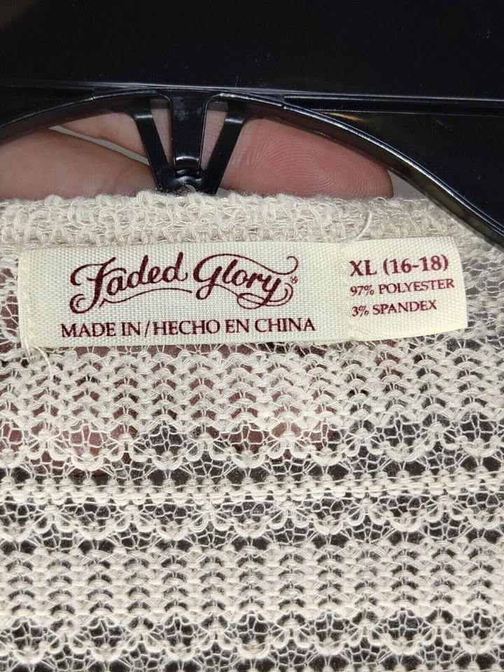 Suéter Abierto Manga Larga Tejido Tostado Glory Niñas XL (16-18) Desteñido Corbata Frontal Abierto Foto 3 de 3