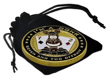 I'm A Donk Poker Card Guard Protector Coin Weight + Case + Pouch USA Seller