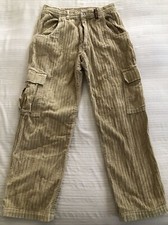 Vintage OCEAN PACIFIC khaki Corduroy LARGE cargo Pants 30x25 Beige 100 Cotton