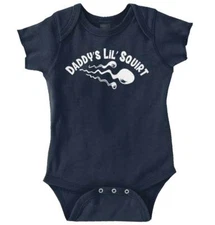 Daddys Lil Squirt Funny Shower Gift Idea Newborn Baby Boy Girl Infant Romper