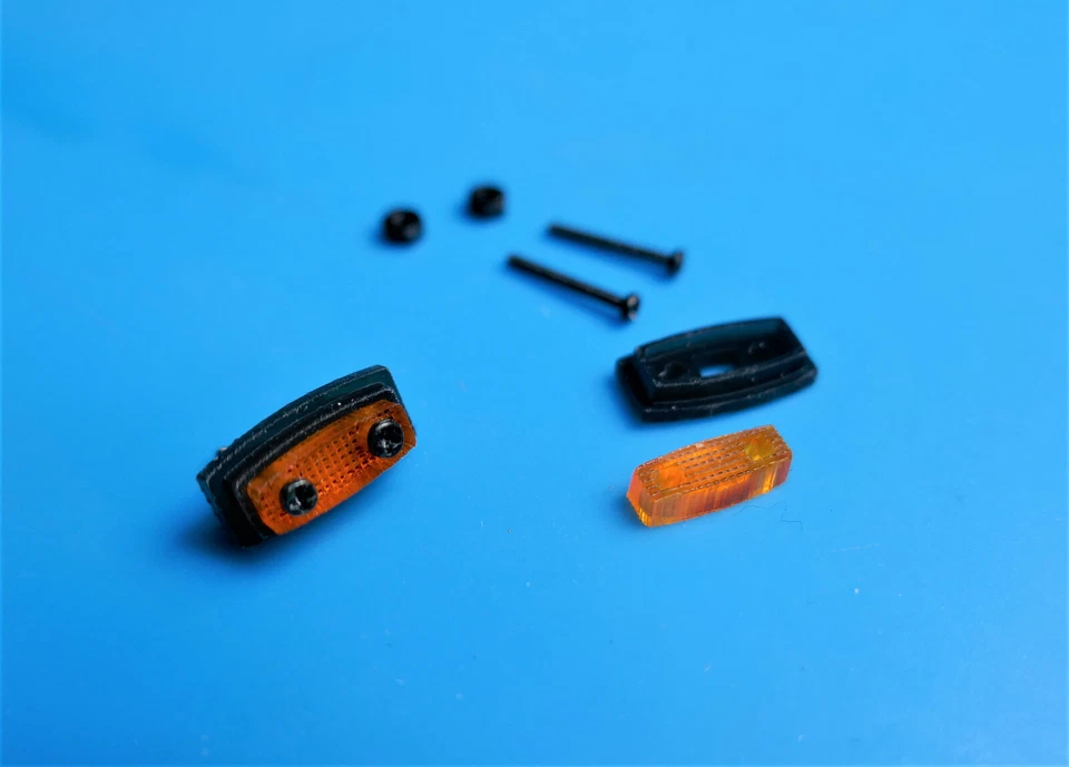 RC Truck Modellbau 2 Frontblitzer Blinker oval orange 1:14 - Bild 2 von 4